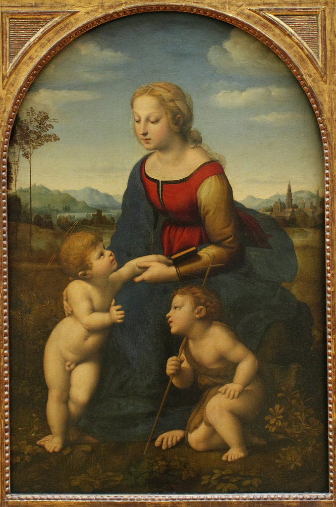 Detail of Madonna and Child with Saint John the Baptist (La belle jardinière) by Raphael
