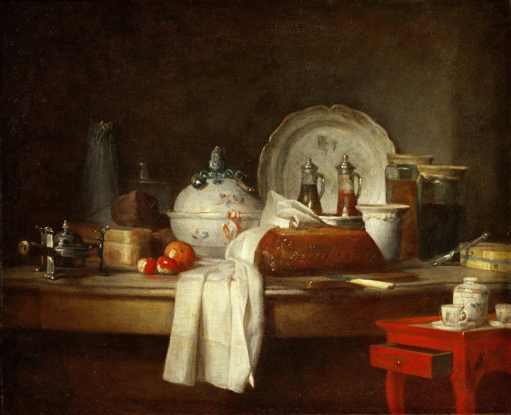 Detail of The Officers Mess or The Remains of a Lunch by Jean-Baptiste Siméon Chardin
