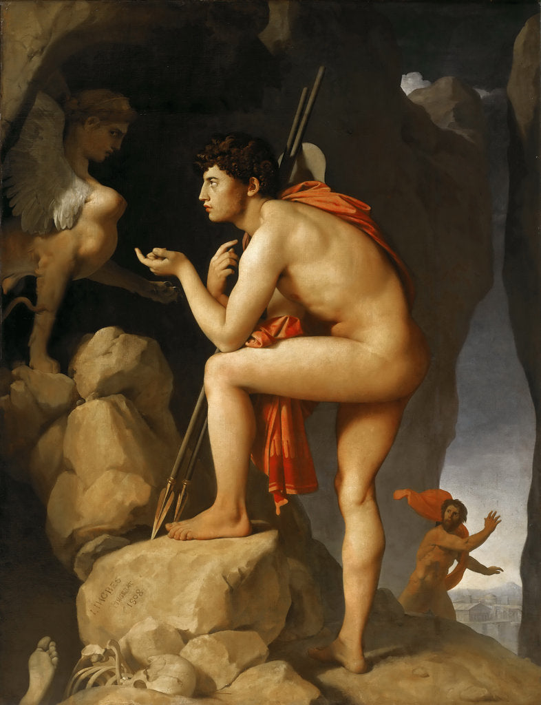 Detail of Oedipus and the Sphinx by Jean Auguste Dominique Ingres