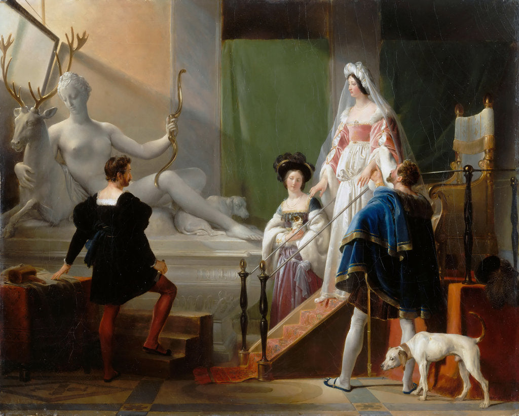 Detail of Diane de Poitiers Visiting Jean Goujon by Alexandre-Évariste Fragonard