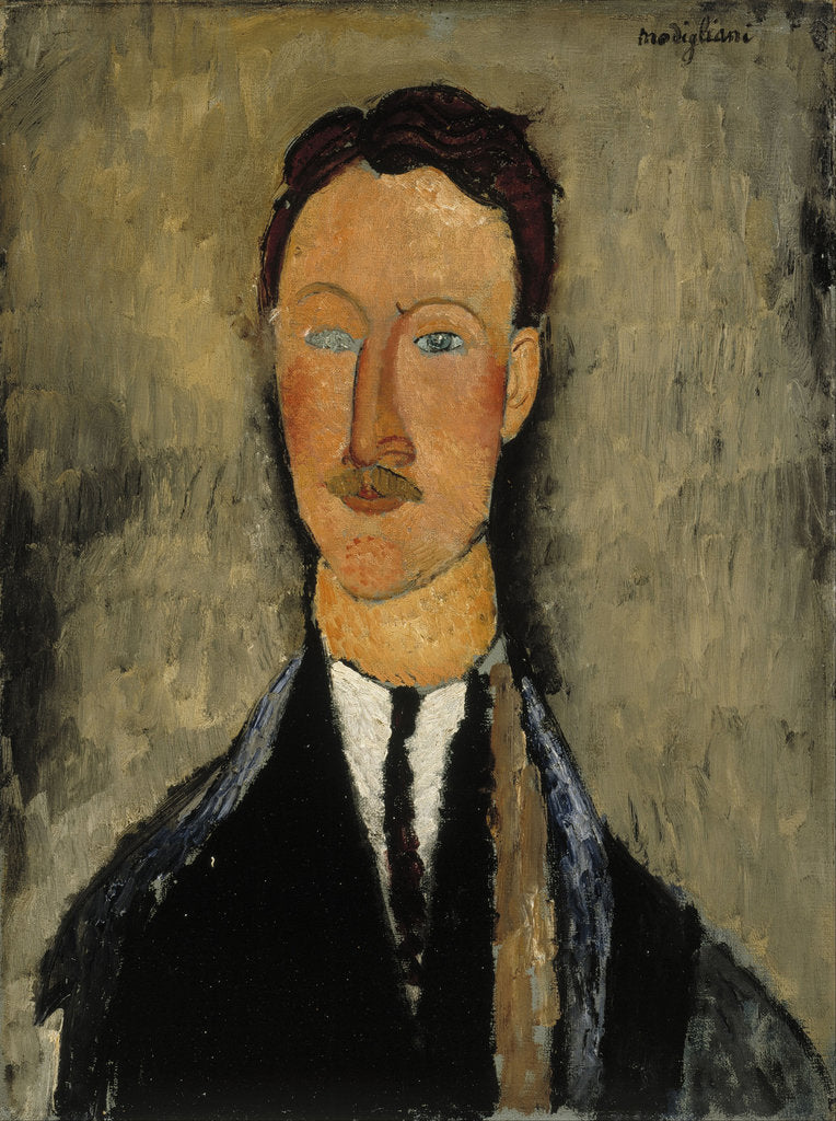 Detail of Portrait of Léopold Survage by Amedeo Modigliani