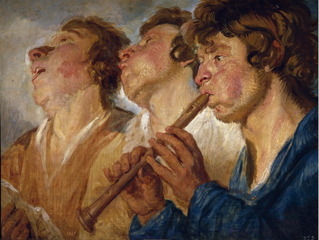 Detail of Three Buskers by Jacob Jordaens