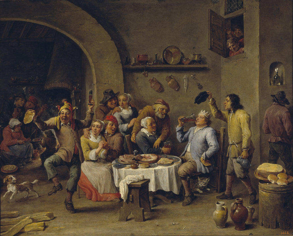 Detail of The Bean King (The Feast of the Bean King) by David Teniers the Younger
