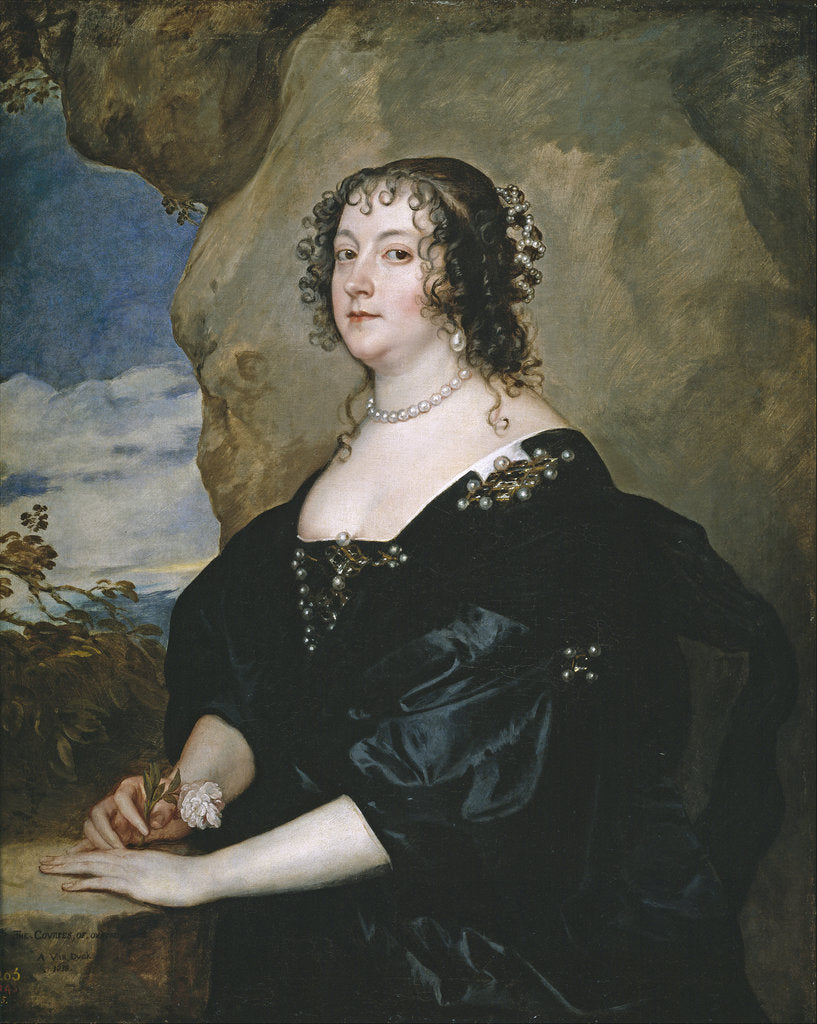 Detail of Portrait of Beatrice, Countess of Oxford by Sir Anthony van Dyck