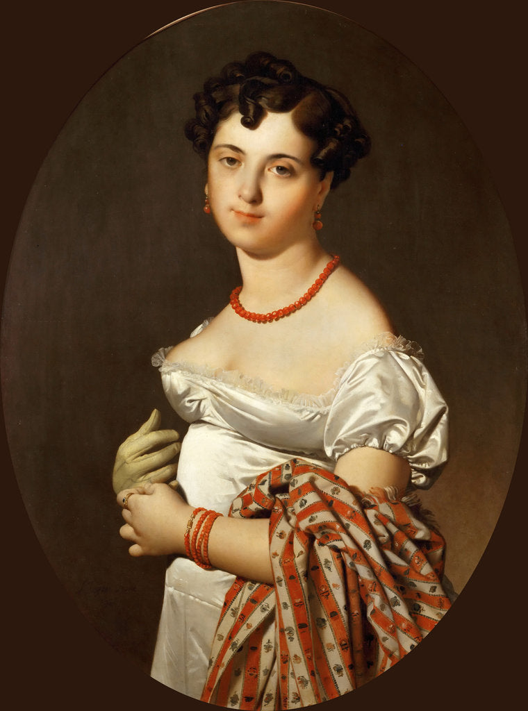 Detail of Portrait of Madame Cécile Panckoucke, née Bochet by Jean Auguste Dominique Ingres