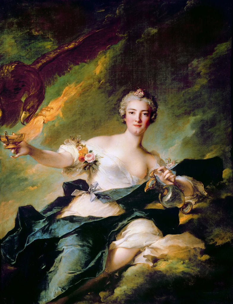 Detail of Portrait of Anne-Josèphe Bonnier de La Mosson, duchesse de Chaulnes as Hebe by Jean-Marc Nattier