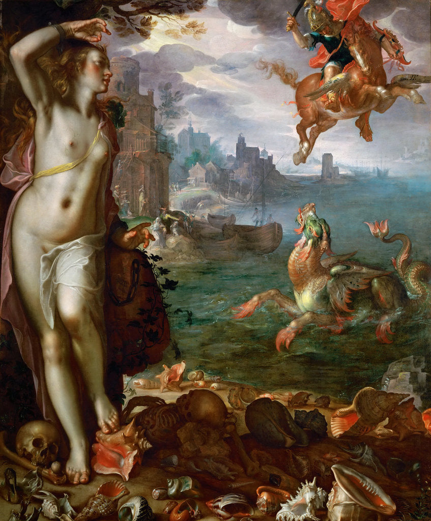 Detail of Perseus Freeing Andromeda by Joachim Wtewael