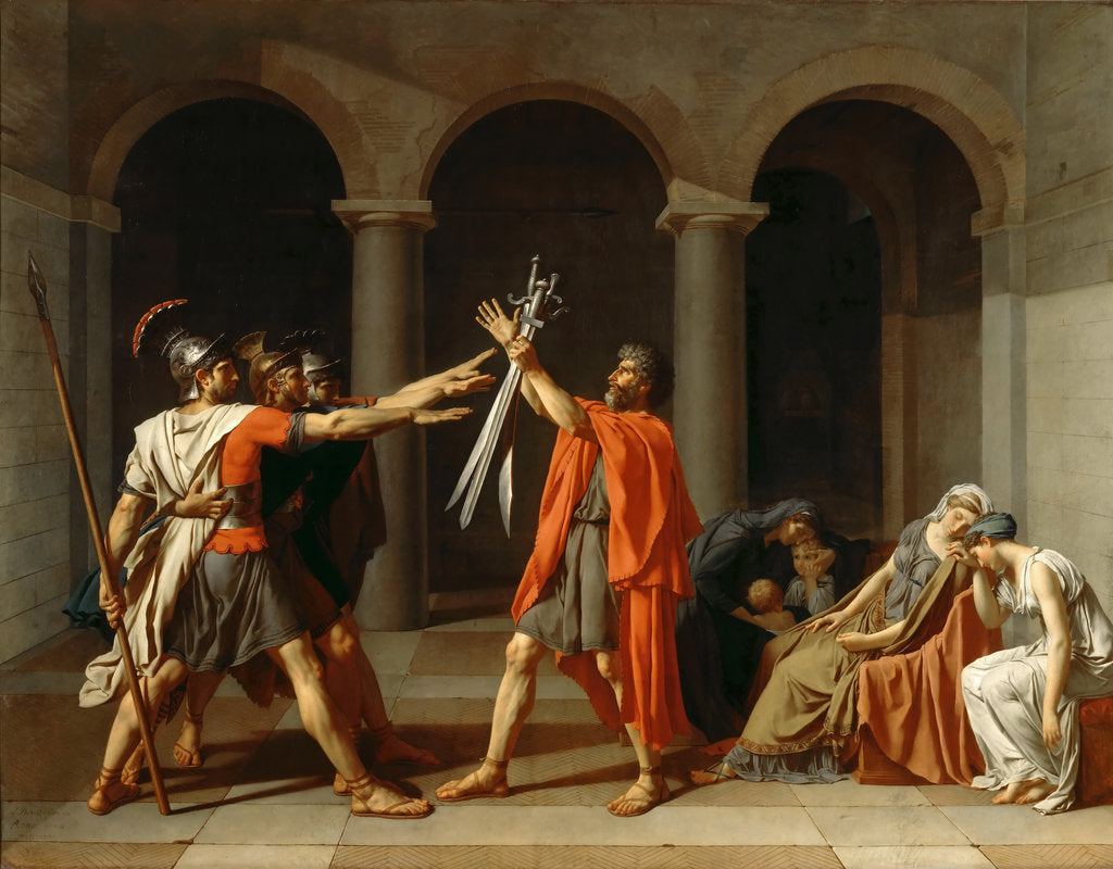 Detail of The Oath of the Horatii by Jacques Louis David