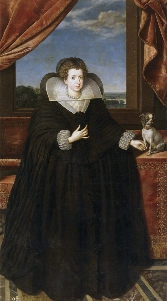 Detail of Portrait of Queen Elisabeth of France, Queen consort of Spain by Frans Pourbus the Younger