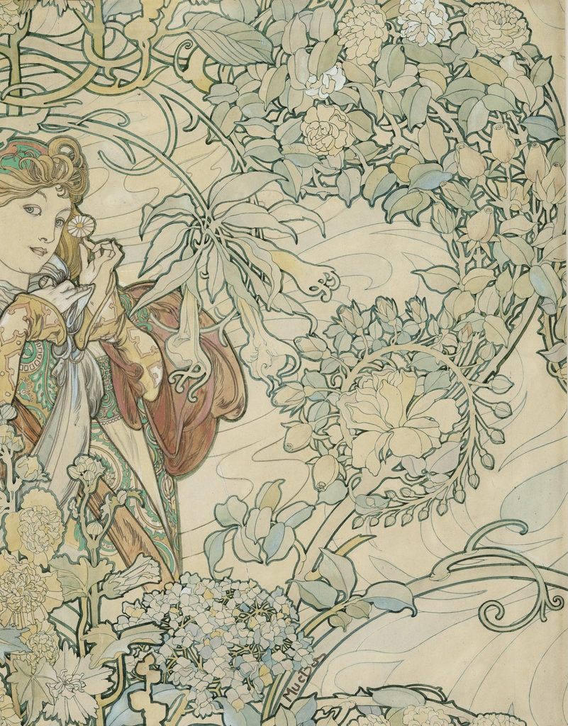 Detail of Textile design by Alfons Marie Mucha