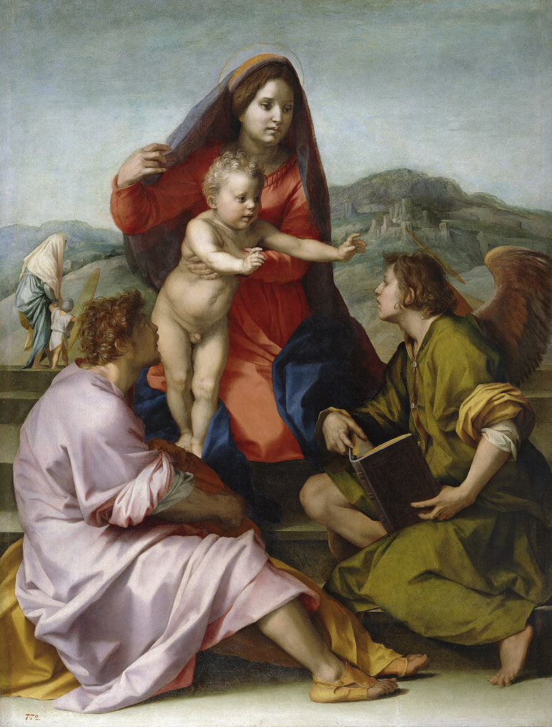 Detail of Madonna and Child with Saint Matthew and the Angel by Andrea del Sarto
