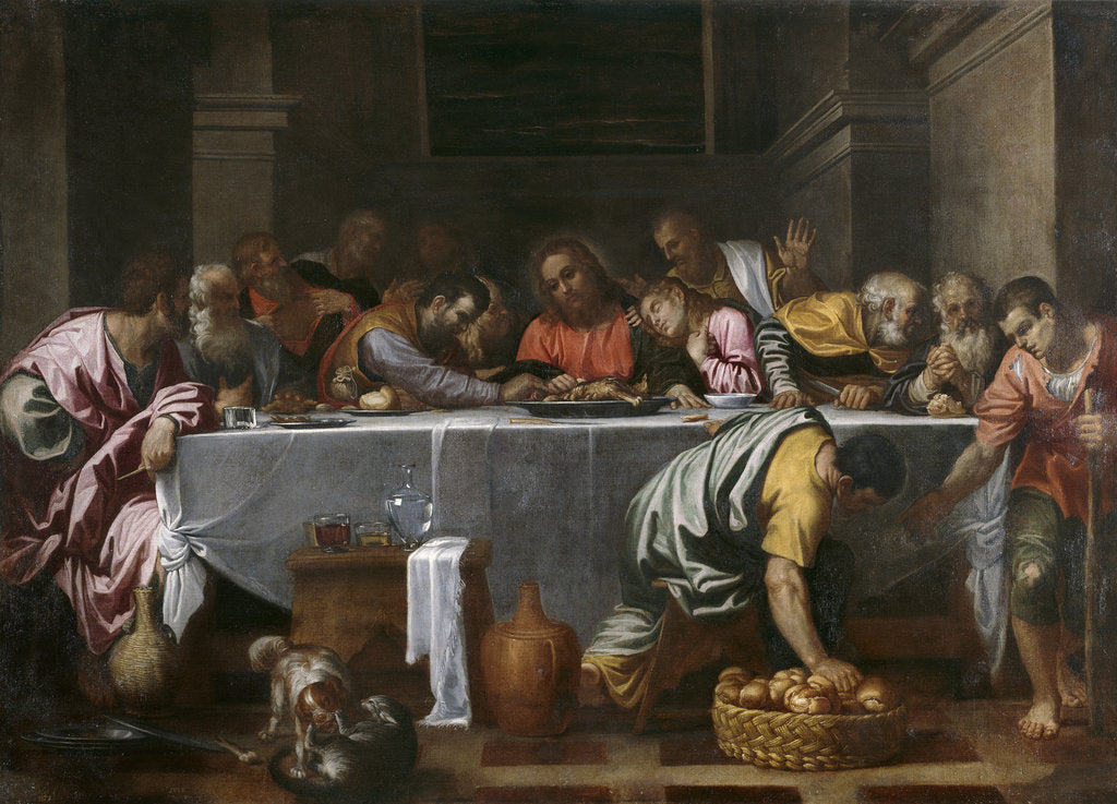 Detail of The Last Supper by Agostino Carracci