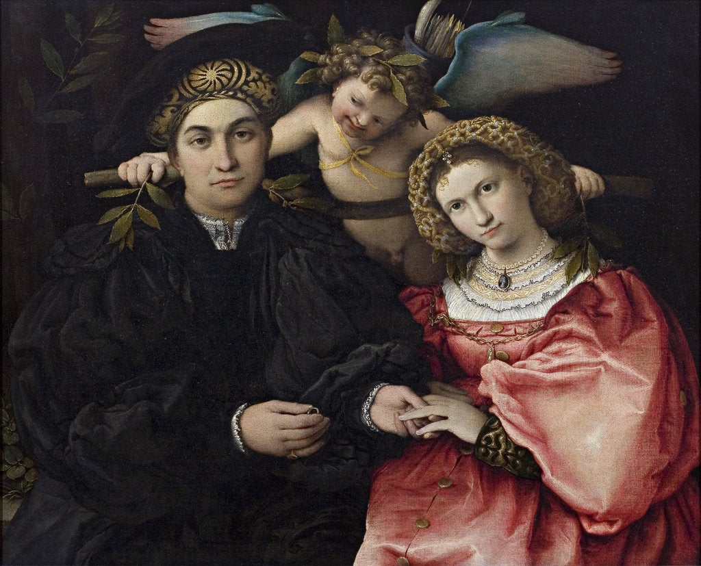 Detail of Portrait of Marsilio Cassotti and His Bride Faustina by Lorenzo Lotto