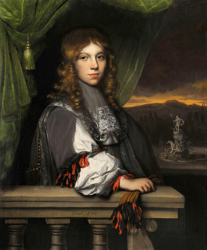Detail of Portrait of Mattheus van den Broucke by Jacobus Leveck