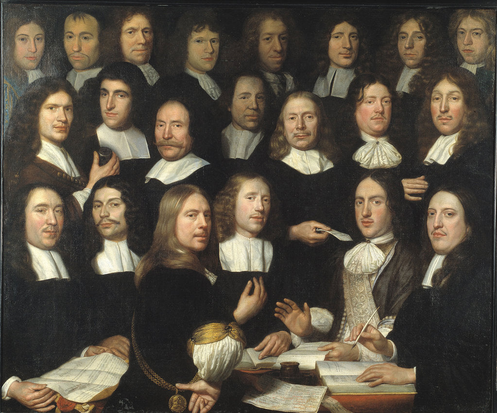 Detail of Group Portrait of the Mint Masters of Dordrecht by Samuel Dirksz van Hoogstraten