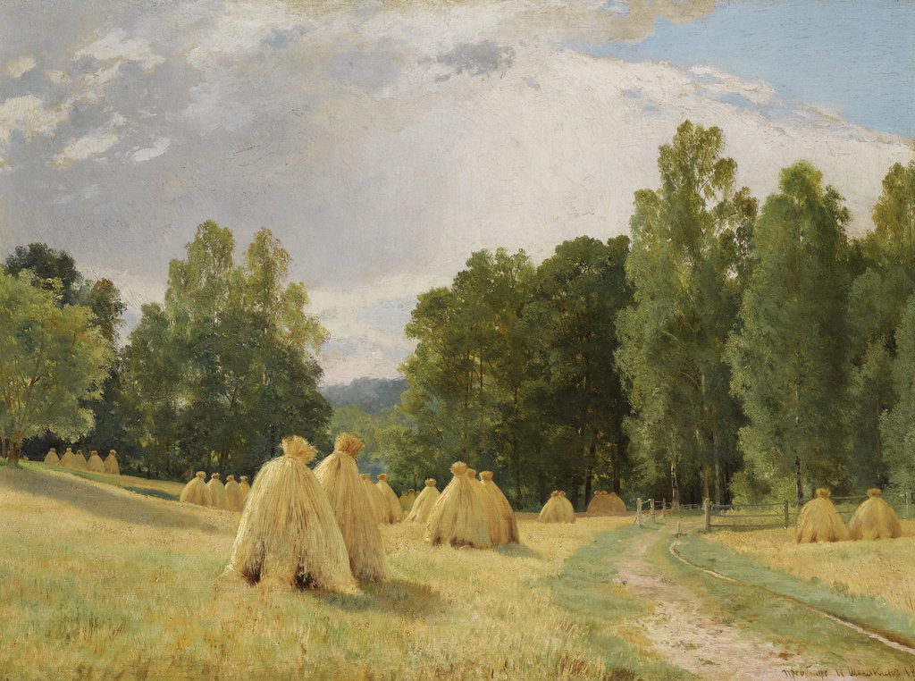 Detail of Haystacks, Preobrazhenskoe by Ivan Ivanovich Shishkin
