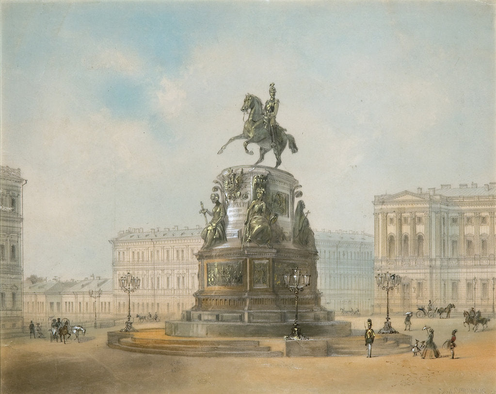 Detail of The equestrian monument of Nicholas I of Russia on St Isaacs Square in Saint Petersburg by Iosif Iosifovich Charlemagne