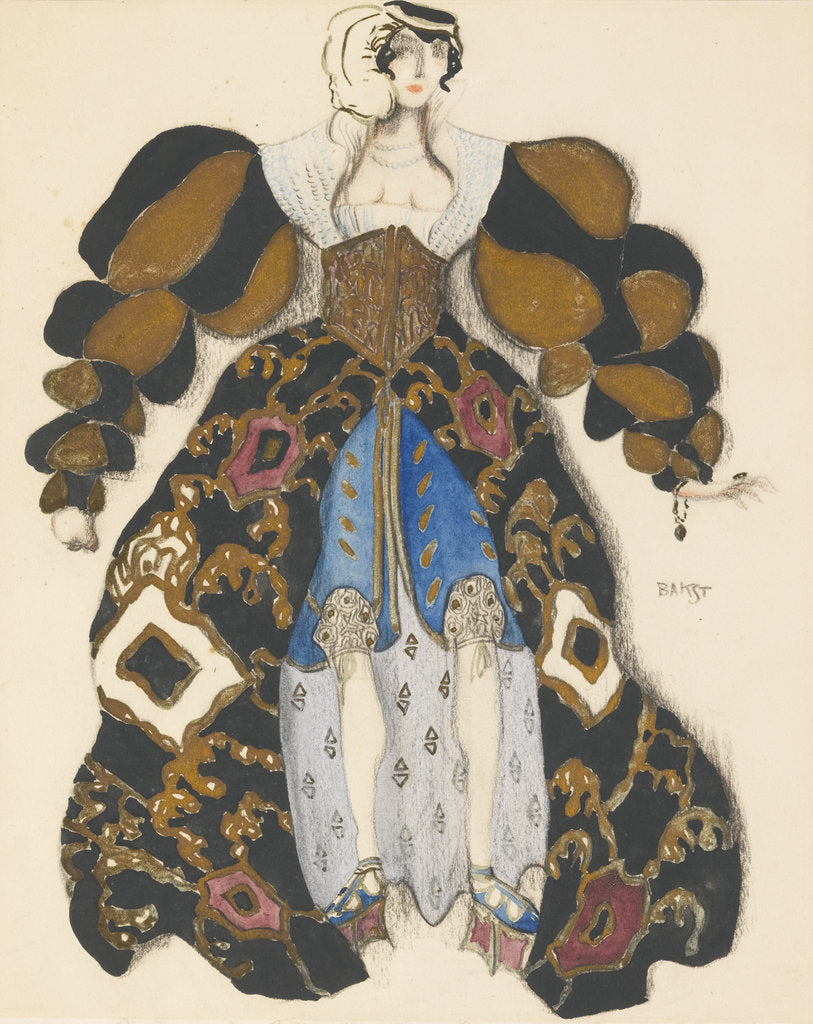 Detail of Costume design for the Ballet La Légende de Joseph by R. Strauss by Léon Bakst