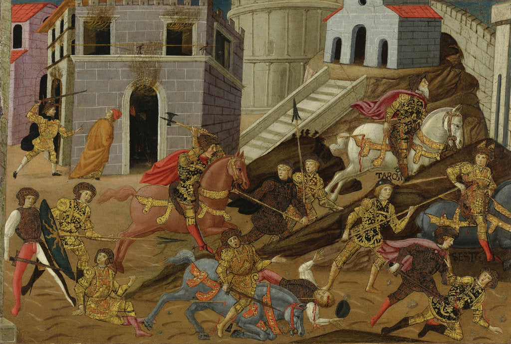 Detail of The expulsion of Tarquin and his family from Rome by Master of Marradi
