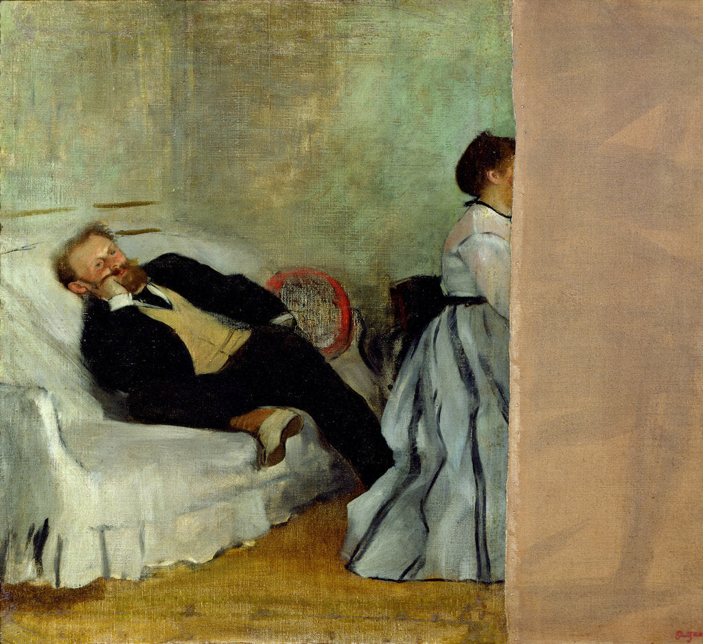 Detail of The painter Edouard Manet with his wife Suzanne by Edgar Degas