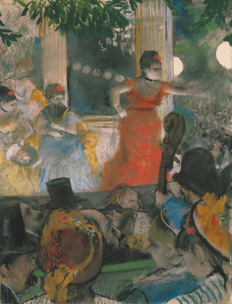 Detail of The café-concert at Les Ambassadeurs by Edgar Degas