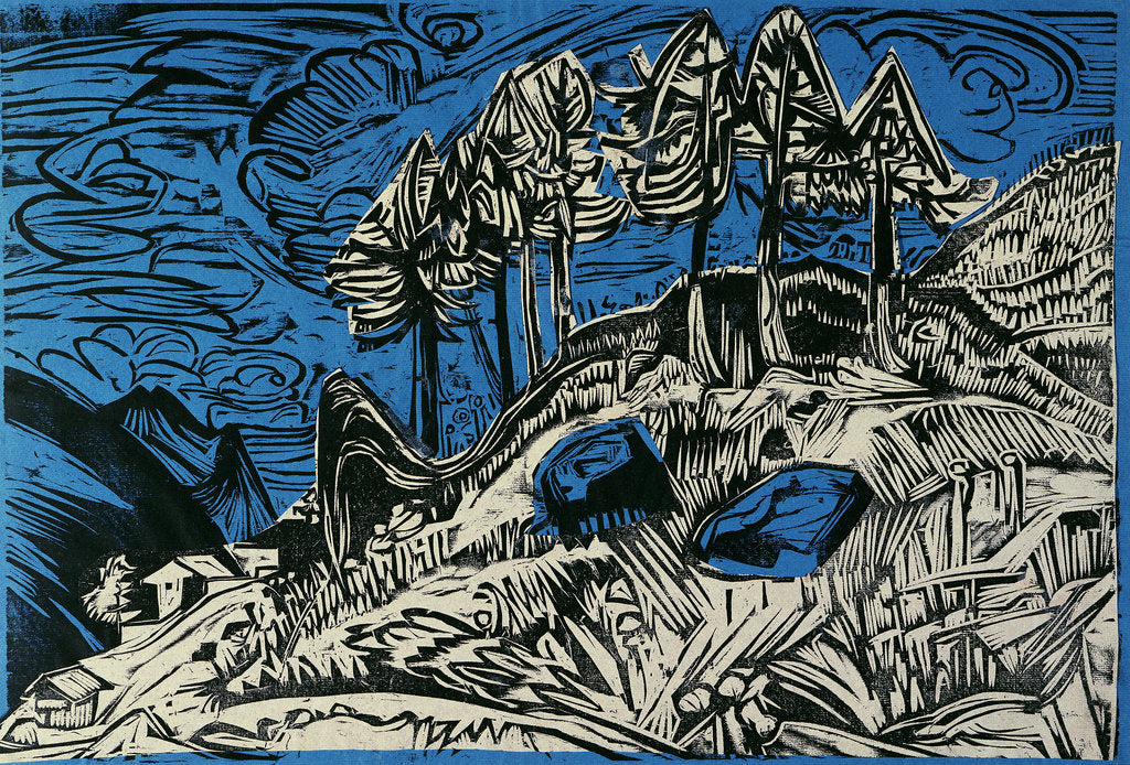 Detail of Trees on a Mountain Slope by Ernst Ludwig Kirchner