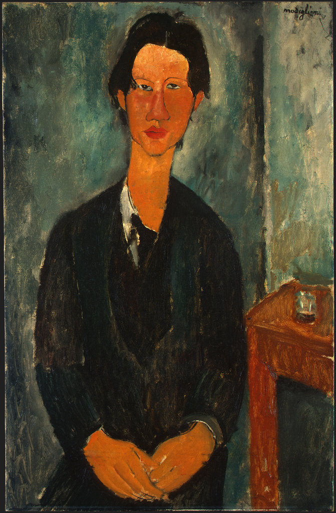 Detail of Portrait of Chaïm Soutine by Amedeo Modigliani