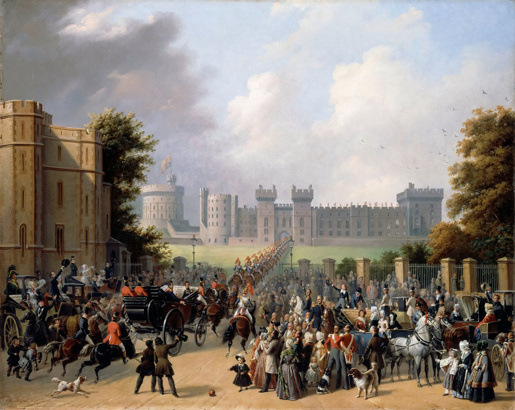 Detail of Arrival of King Louis-Philippe at Windsor Castle by Édouard-Henri-Théophile Pingret