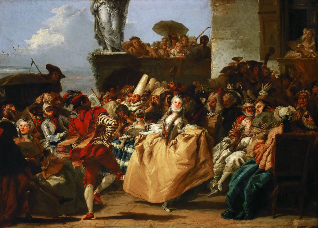 Detail of Carnival Scene (The Minuet) by Giandomenico Tiepolo