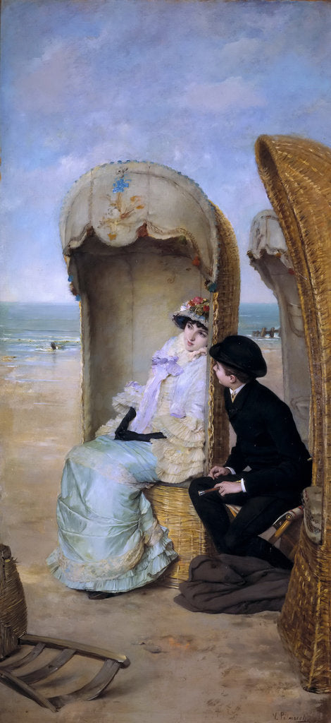 Detail of The Confession by Vicente Palmaroli y Gónzalez