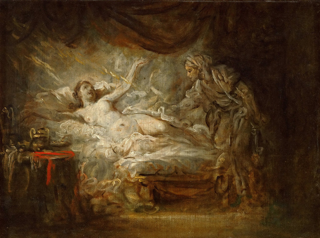 Detail of Jupiter and Aegina by Jean-Baptiste Greuze