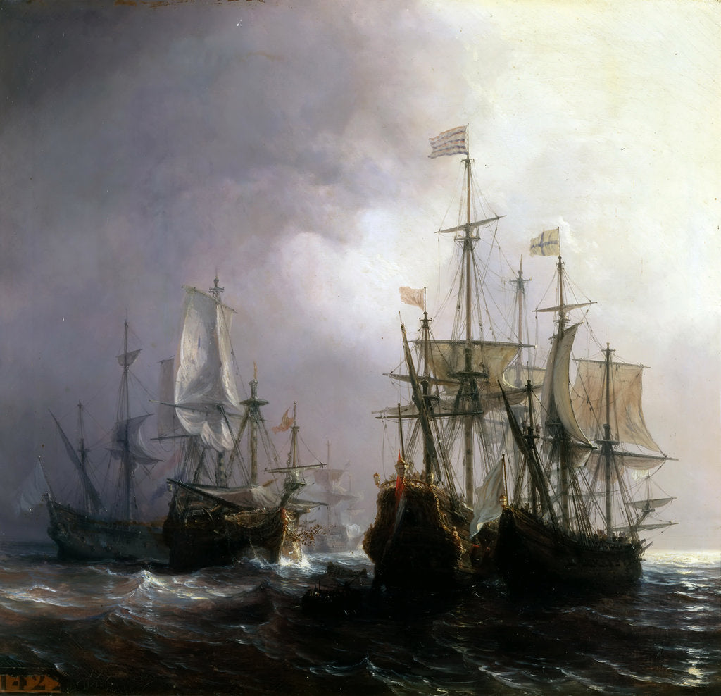 Detail of Capture of three Dutch Commercial Vessels by the French Ships Fidèle, Mutine and Jupiter, in 1711 by Théodore Gudin