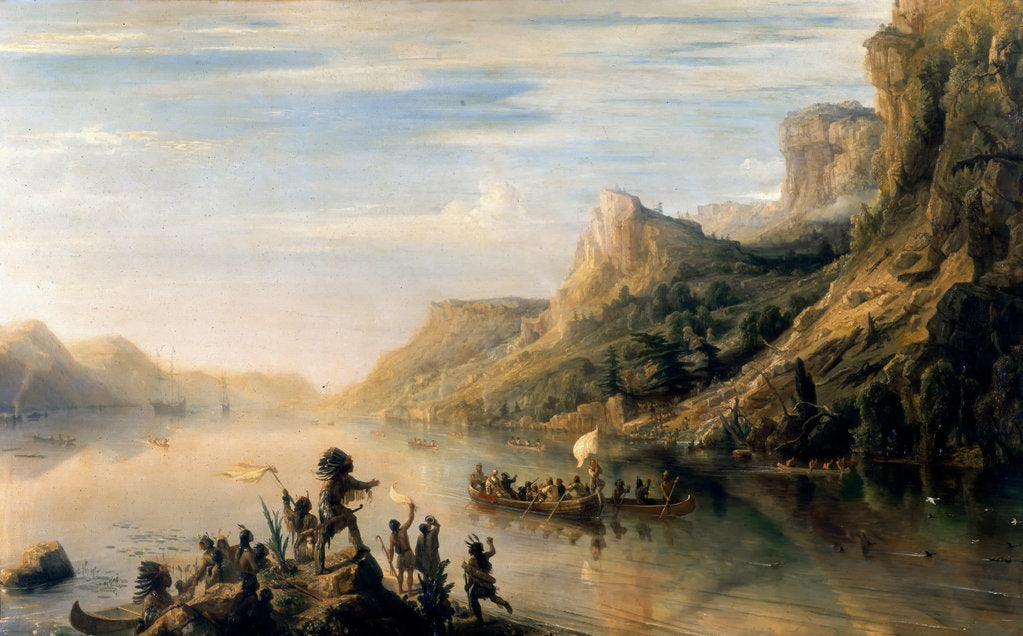 Detail of Jacques Cartier discovered the Saint Lawrence River in 1535 by Théodore Gudin