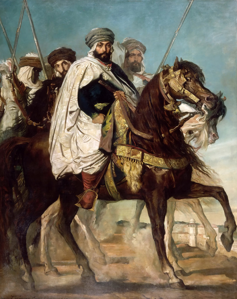 Detail of Ali-Ben-Hamet, Caliph of Constantine and Chief of the Haractas, followed by his Escort by Théodore Chassériau