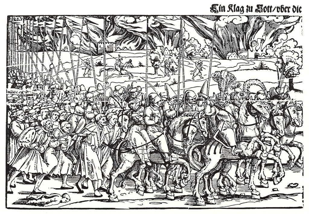 Detail of Fragment of a broadside on the Turkish invasion of Hungary by Erhard Schoen