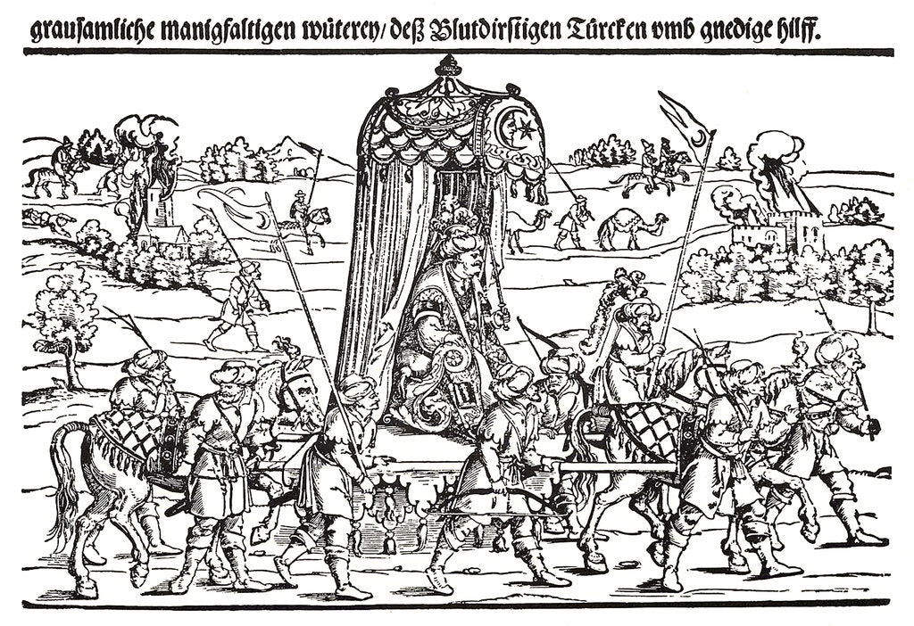 Detail of Fragment of a broadside on the Turkish invasion of Hungary by Erhard Schoen
