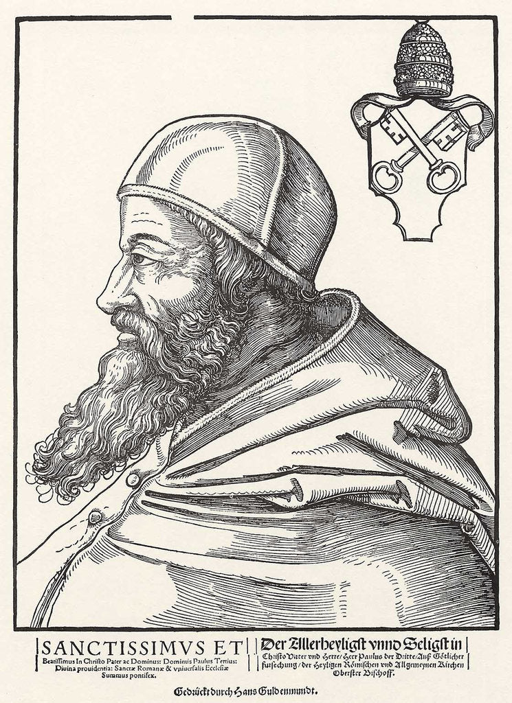 Detail of Portrait of Pope Paul III Farnese by Erhard Schoen