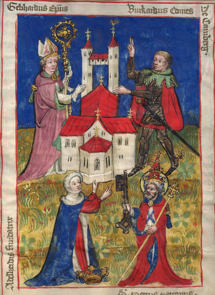 Detail of The founding of the Oehringen convent of canons in 1037 by Anonymous