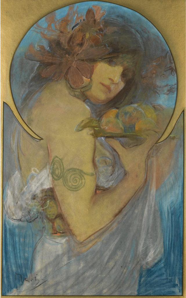 Detail of Study For A Poster Fruit by Alfons Marie Mucha
