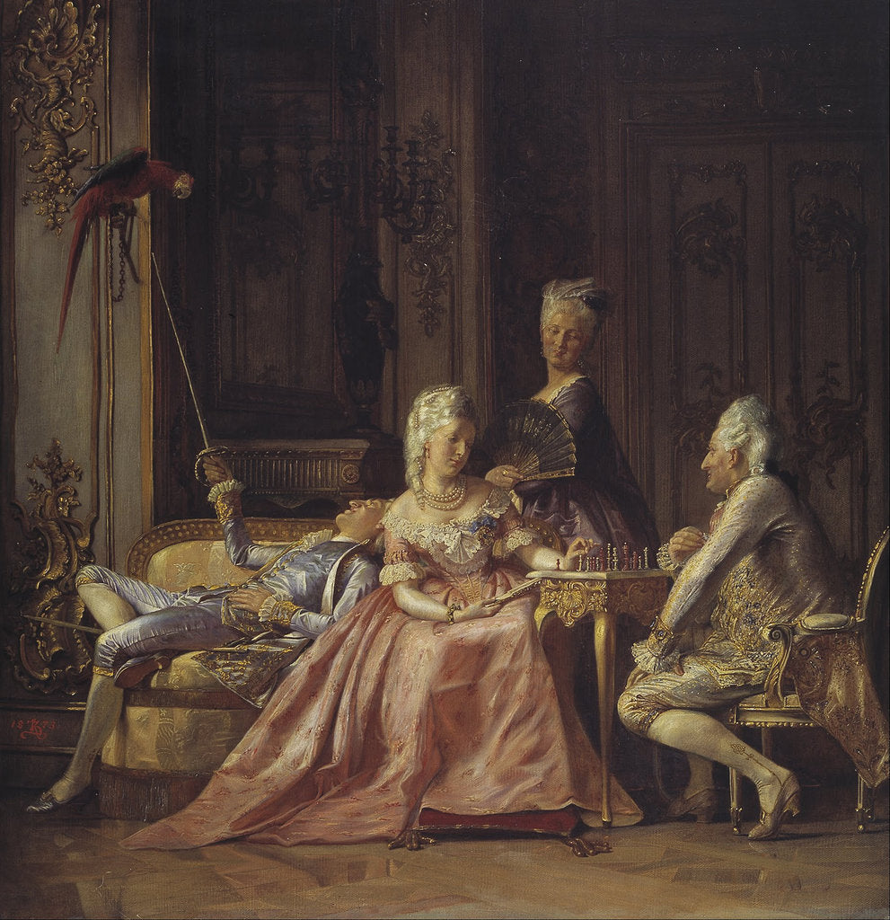 Detail of Scene from the court of Christian VII by Kristian Zahrtmann