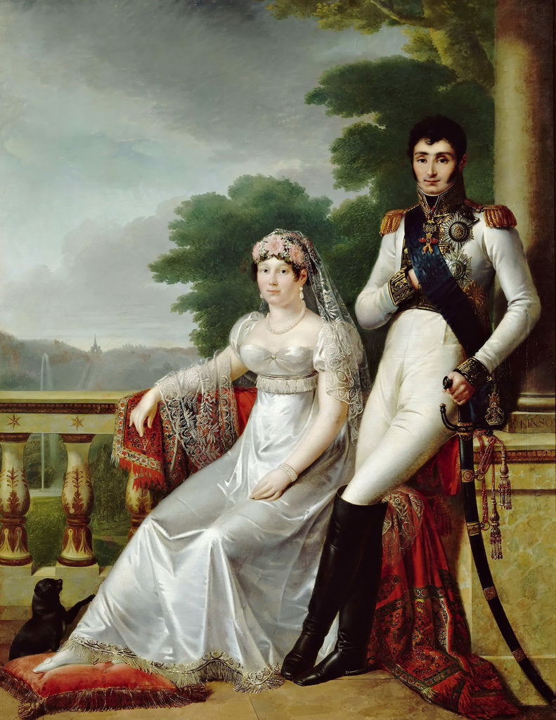 Detail of Jérôme Bonaparte and Catharina of Württemberg as King and Queen of Westphalia by François-Joseph Kinson