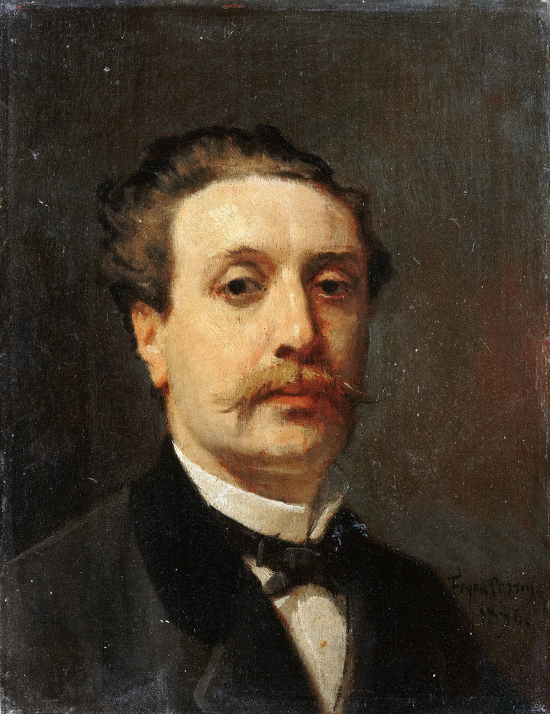 Detail of Portrait of Guy de Maupassant by François Nicolas Auguste Feyen-Perrin