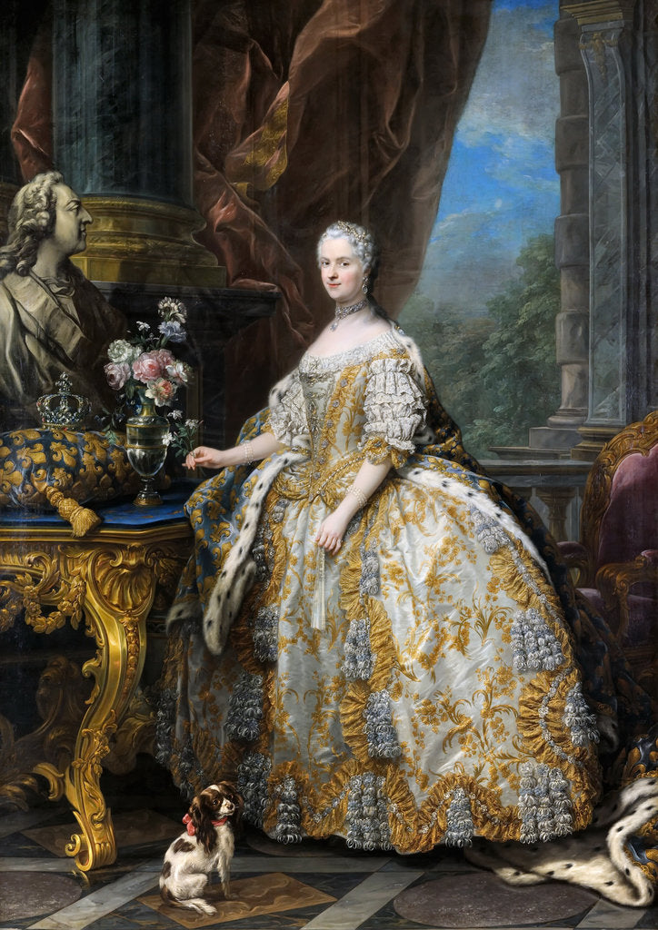 Detail of Portrait of Marie Leszczynska, Queen of France by Carle Van Loo
