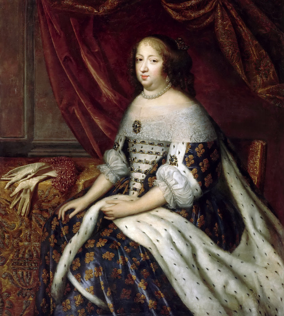 Detail of Portrait of Anne of Austria by Henri Beaubrun