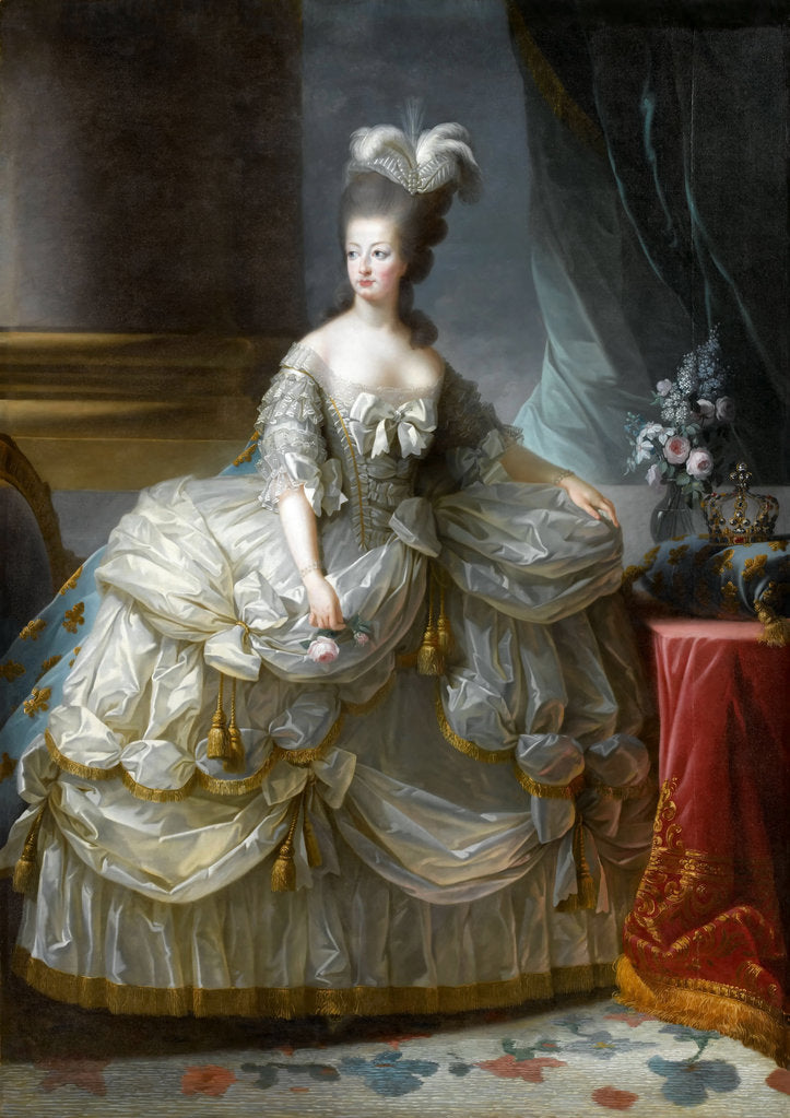 Detail of Portrait of Queen Marie Antoinette of France by Marie Louise Elisabeth Vigée-Lebrun