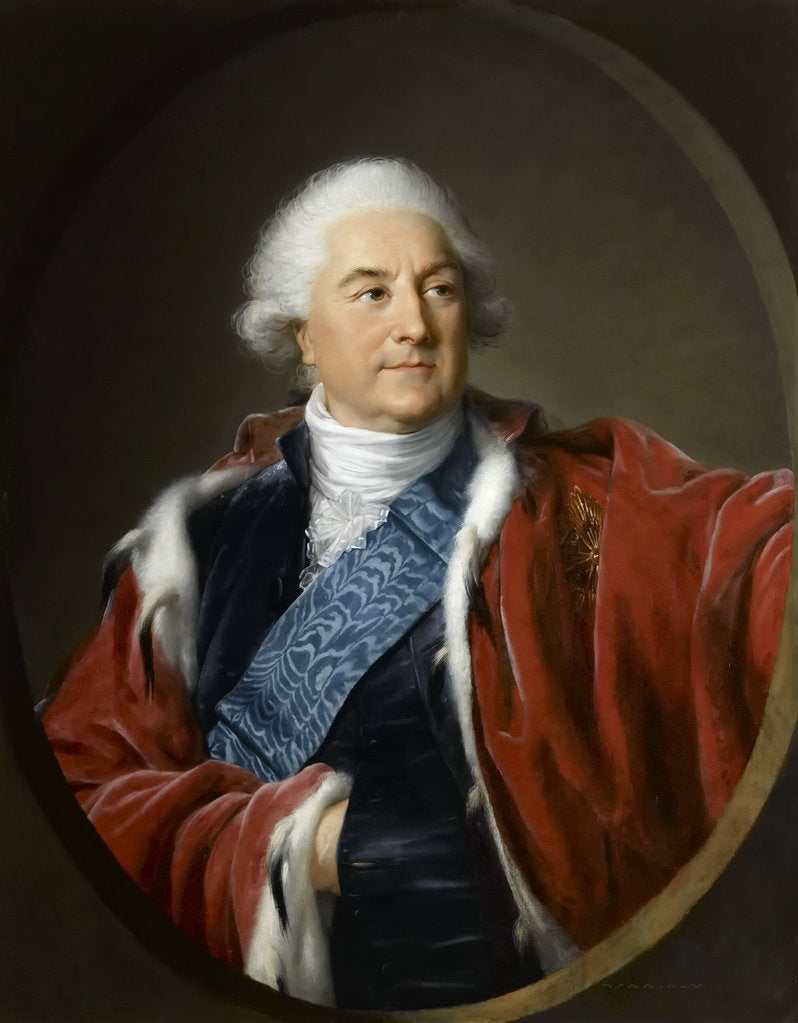 Detail of Portrait of Stanislaw II August Poniatowski, King and Grand Duke of the Polish-Lithuanian Commonweal by Marie Louise Elisabeth Vigée-Lebrun