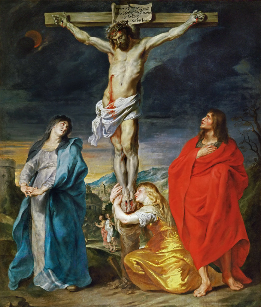 Detail of The Crucified Christ with the Virgin Mary, Saints John the Baptist and Mary Magdalene by Sir Anthony van Dyck