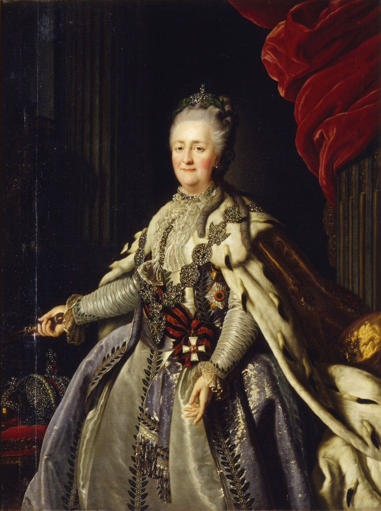 Detail of Portrait of Empress Catherine II by Anonymous