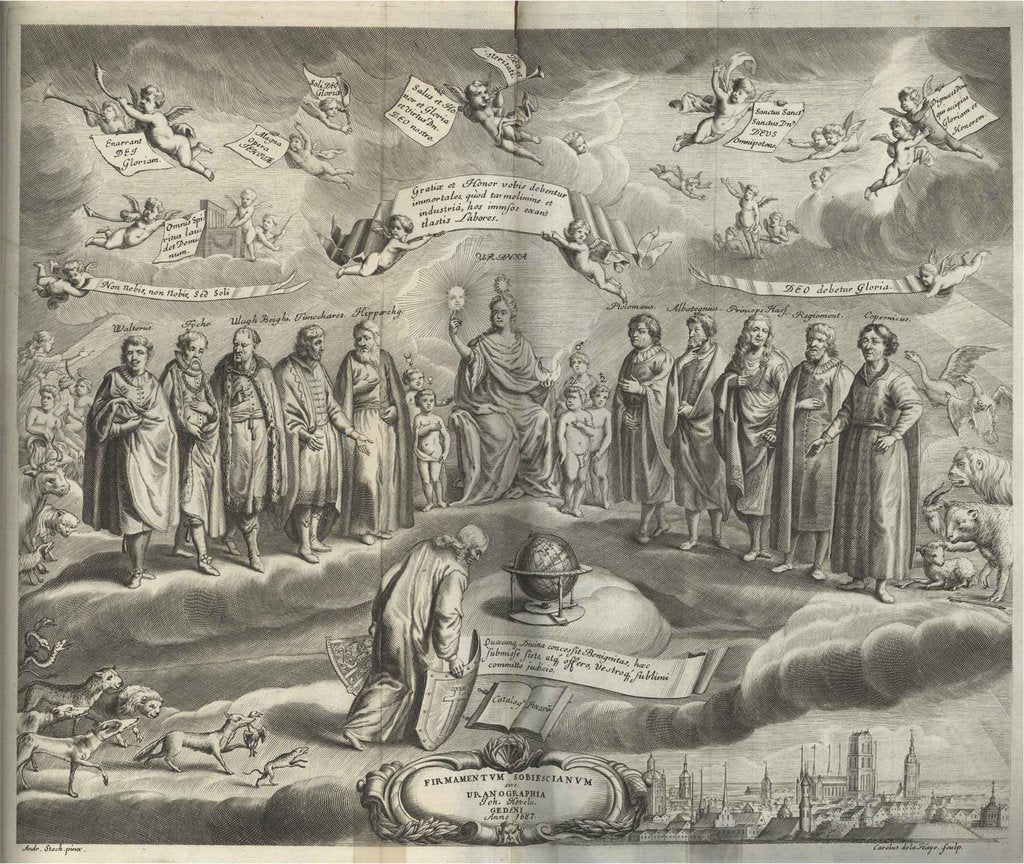 Detail of Firmamentum Sobiescianumsive Uranographia (Frontispiece) by Johannes Hevelius
