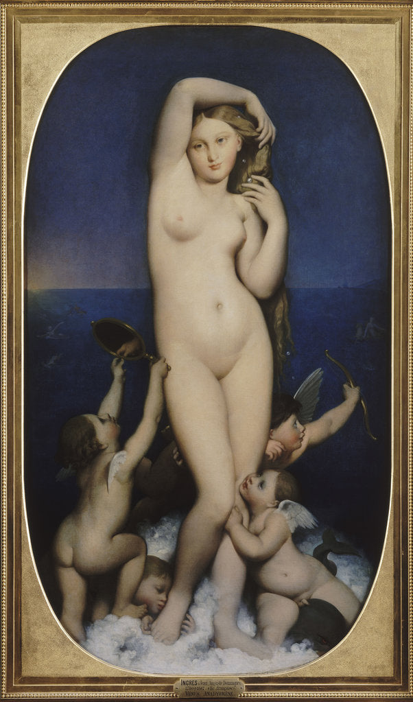 Detail of Venus Anadyomene by Jean Auguste Dominique Ingres